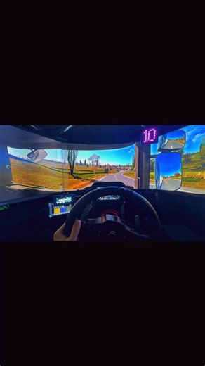 Ets2 triple monitor setup #gaming #6dof #drivingsimulator #ets2 #ats #fanatec #battlefield6 #racing