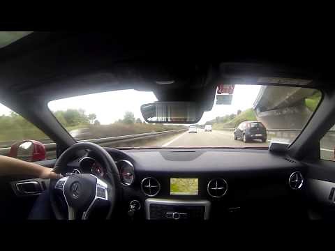 Mercedes-Benz SLK 250 CDI Driving on Autobahn / POV