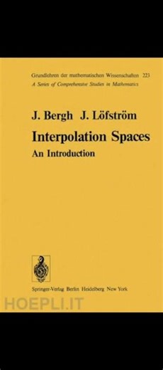 Interpolation Spaces by Bergh and Lofstron | #interpolation #analysis #bergh