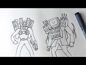 Skibidi Toilet | How to Draw Upgraded Titan TV Man VS Titan Speaker Man