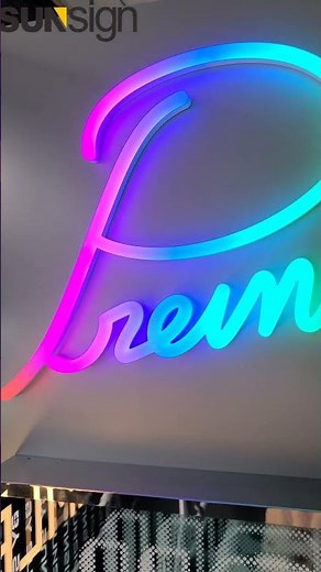 Faux acrylic neon sign letters with RGB LED lighting