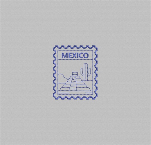 Mexico Machine Embroidery Design, Chichen Itza Postage, 4 Sizes (digital File) - Etsy