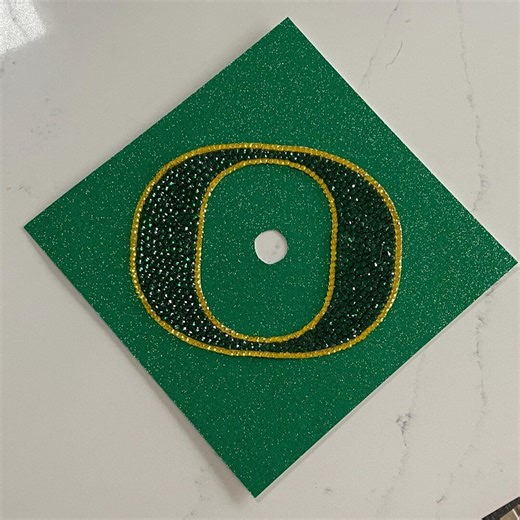 University Oregon Graduation Cap Topper Custom Topper Rhinestone, High School, College Graduates, Handmade - Etsy
