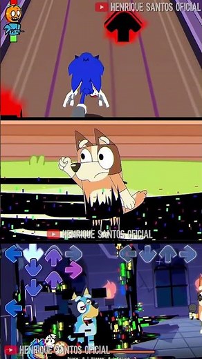 FNF Bluey Corrupted Music Dash Sonic Song MOD Animation #fnf #bluey #pibby #shorts