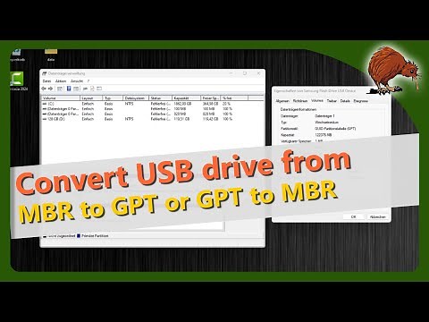 Windows: Convert USB drive from GPT to MBR and vice versa