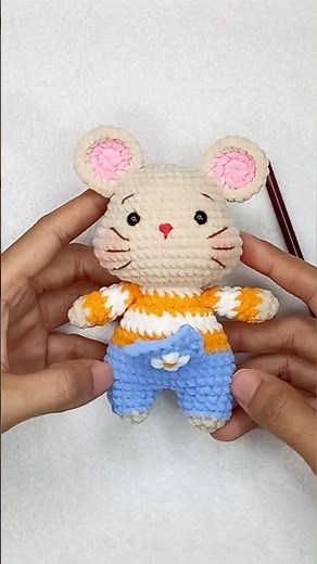 Crochet Your Own Tiny Mouse | Complete 2-Part Tutorial #easycrochet #amigurumi #crochetdoll #mouse