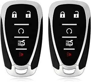 2 Keylessbest Replacement for 2021 2022 2023 2024 Chevrolet Camaro Malibu Key Fob Remote Control HYQ4ES 5 Buttons 433MHz
