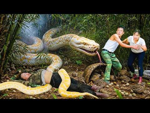 72 Hours Survival: Giant Python Invades Bamboo Quail Nest and Traps Farmers in Bamboo Forest!