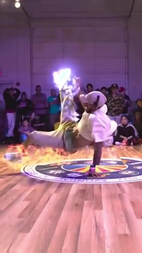 Acrobatic Breakdancing Performance with Gravity Effects