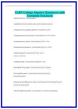 CLEP College Algebra Questions with Complete Solutions1181 636x882