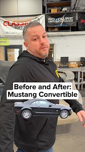 Before and after of a convertible top replacement on a 2005 Ford Mustang #fordmustang #convertiblemustang #convertibletop #musclecars #mustangconvertible | Classic Soft Trim Pittsburgh