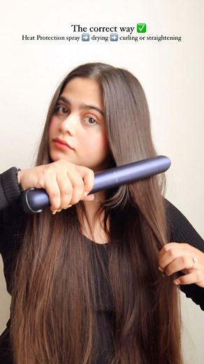 Tanya Singh on Instagram: "The correct way to use Heat protection spray ⬇️ 🌼On dry hair : Step 1: make sure you apply the spray on every layer of hair Step 2: make sure you dry your hair and no moisture should be there because the curlers and straighteners are meant to be use only on dry hair otherwise it will damage your hair even more Step3 : Now your hair is prepped and could be curled or styled . . On damp hair. 🌼 Step 1: Detangle hair Step 2: apply heat protection spray on all layers Step