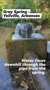 6.9K views · 145 reactions | Gray Spring - Yellville, Arkansas Water flows downhill through the pipe from the spring about 100yards. | Joplin Outdoors | Facebook