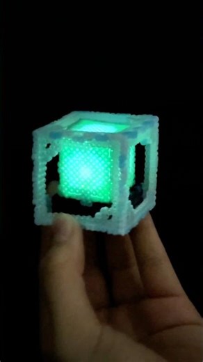 I made a sea crystal lamp from Minecraft using perlerbeads#diycrafts #minecraft #perlerbeads #shorts