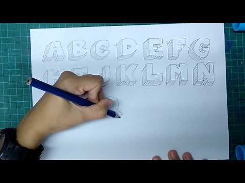 3D alphabet lettering tutorial for beginners or kids
