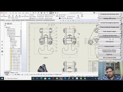 Crane Hook SolidWorks Tutorial -Part 4- Drawing