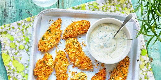 Chicken Kiev Goujons with Roasted Garlic Dip