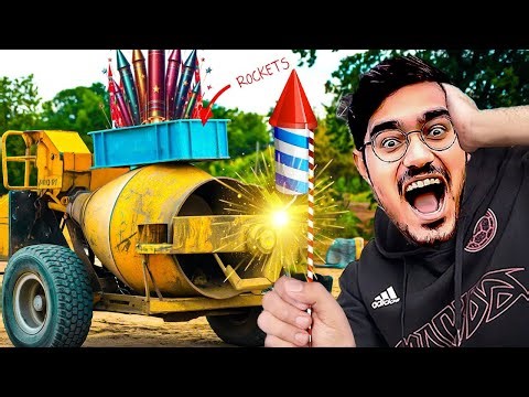 1000 Rockets in Cement Mixing Machine🔥 CRAZY DIWALI EXPERIMENT