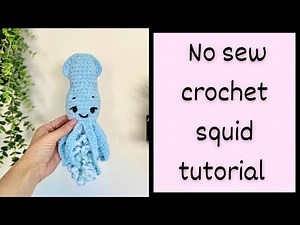 Easy crochet squid plushie/toy perfect for beginners✨ Step by step free amigurumi tutorial 🧶🪢