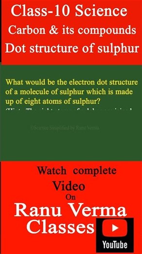 Lewis dot structure in SULPHUR 8 (S8) molecule. #chemistry