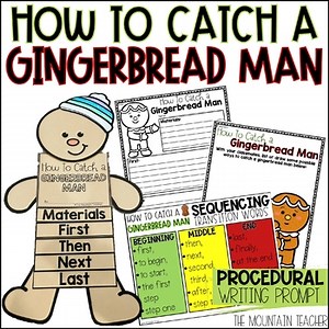 How To Catch a Gingerbread Man Craft and Writing Prompt with Templates
