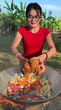 Cooking yummy deep fried chicken braised recipe