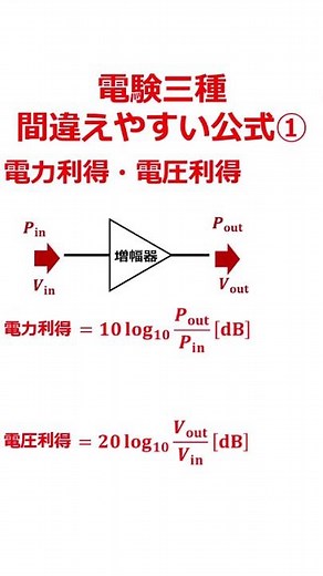【電験三種 間違えやすい公式】電力利得・電圧利得「デシベル」【電子回路】