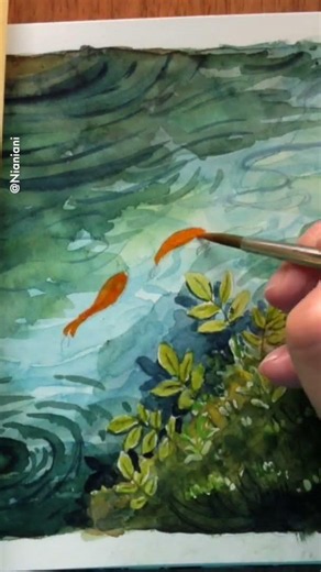 Lets Paint Clear Water with Watercolors and Acrylic Markers: Full Tutorial Linked