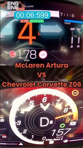 Mclaren Artura vs Chevrolet Corvette Z06 #Shorts