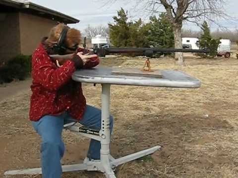 Linda Shooting a Sharps 45-70 with a Double Set Trigger