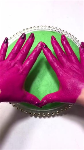 Pink and Green Slime Mixing Experiment