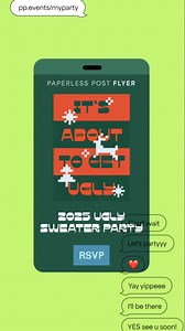Get your holiday plans out of the group chat with festive event pages you can customize then text. | Paperless Post