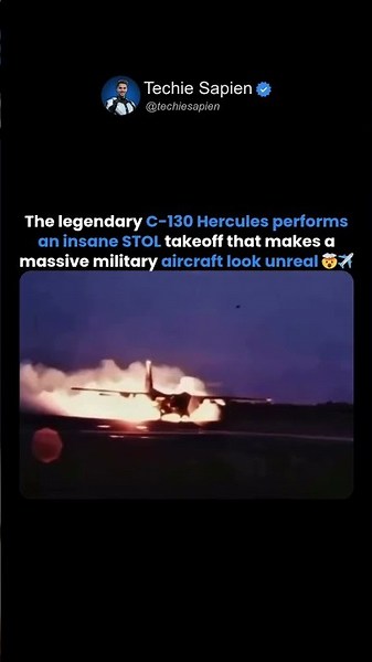 C-130 Hercules Performs Impossible STOL Takeoff 🤯✈️