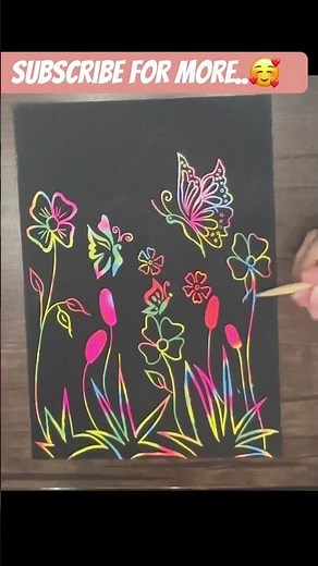 🌸 Rainbow Scratch Art | Colorful Butterfly & Flower Drawing | Easy Scratch Art for Beginners