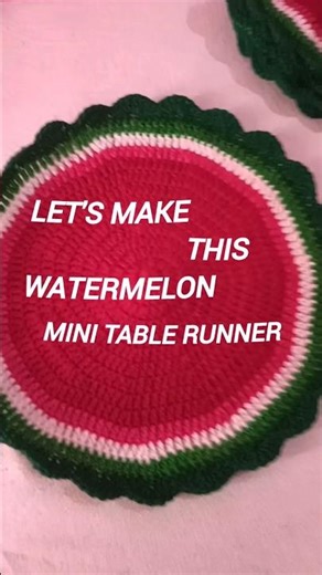 Watermelon table runner. #crochet #crochetcrosai #crochetart #trend