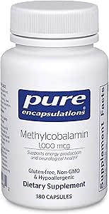 Pure Encapsulations Methylcobalamin 1,000 mcg - Vitamin B12 Supplement to Support Memory & Nerve Health - Premium Vitamin B12 Capsules - 180 Capsules