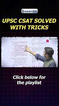 CSAT Comprehension Tricks (Solved UPSC CSAT questions without reading passage #upsc #csat #shorts 13