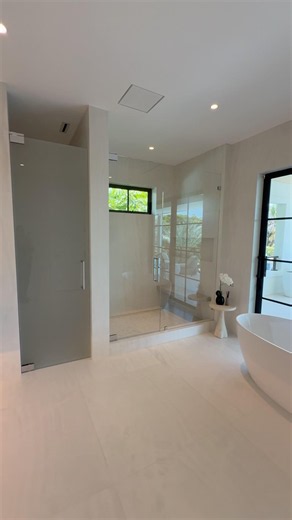 Luxury Glass Shower Enclosure, Glass Toilet Door and Vanity Mirrors