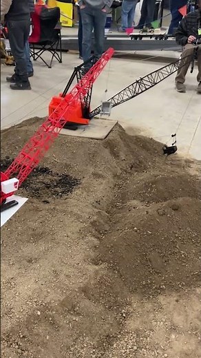 Digital printed RC dragline excavators digging dirt