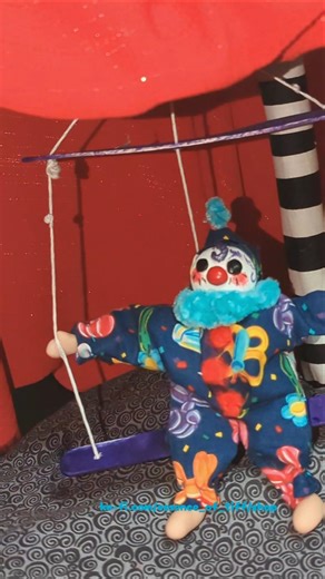 swinging into the circus tent #art #circus #clown #toys