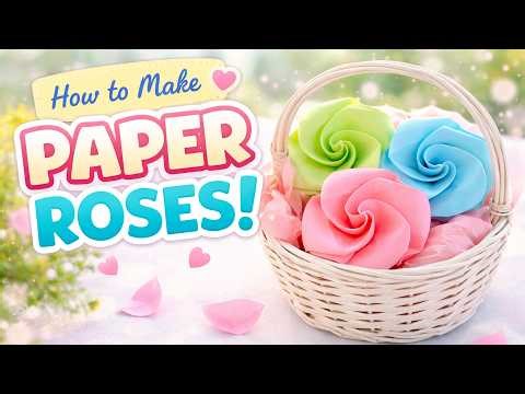Beautiful Paper Rose Making | Easy Origami Rose Tutorial | DIY Flowers Crafts