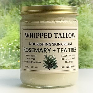 ROSEMARY Tea Tree Whipped Tallow Skin Cream Grass-fed Tallow Face Moisturizer All Natural Non-toxic Lotion Body Butter 2oz 4oz 8oz 16oz - Etsy