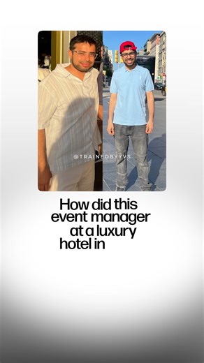 Yash Vardhan Swami on Instagram: "Event Manager at a Luxury Hotel Loses 24+ Kgs and Transforms His Relationship with Food INTERNATIONAL CLIENT TRANSFORMATION Super proud to share the transformation of Amish, a busy event manager at a luxury hotel in Spain — all while managing a hectic work schedule, frequent travel, and life abroad. @amishsethi When Amish joined TeamYVS Experience, he had already tried multiple times in the past. He was dealing with a dynamic work schedule, poor sleep habits, lo