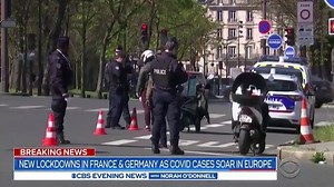 NEW LOCKDOWNS: France and Germany are reimposing coronavirus lockdowns tonight. France's president says the country needs a lockdown to act as a brutal brake to spiking COVID-19 cases. Elizabeth Palmer reports on how the latest lockdown will be almost as strict as the last. https://cbsn.ws/3kCoM7D | CBS Evening News