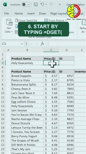 Master Data Validation list and DGET Formula excel!