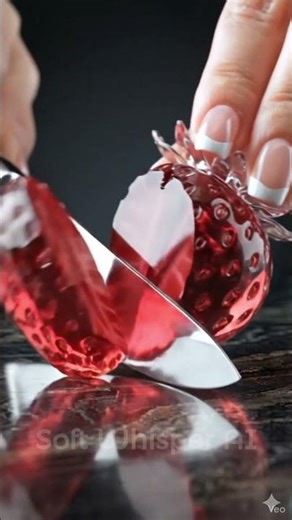 Crystal Strawberry — Perfect Ruby Cut ASMR 🍓✨ #asmr #satisfying #relaxing #asmrcutting #relax