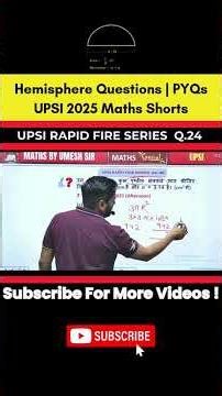 Hemisphere Questions | PYQs | UPSI 2025 Maths Shorts | BY Umesh Sir #hemispheres #viral