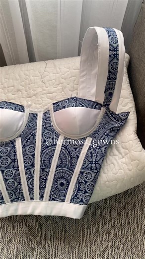 Modern Seshweshwe Corset for Wedding Guests