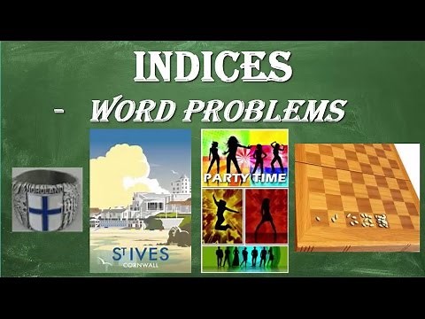 Indices - Word Problems (Indices, Powers or Exponents)