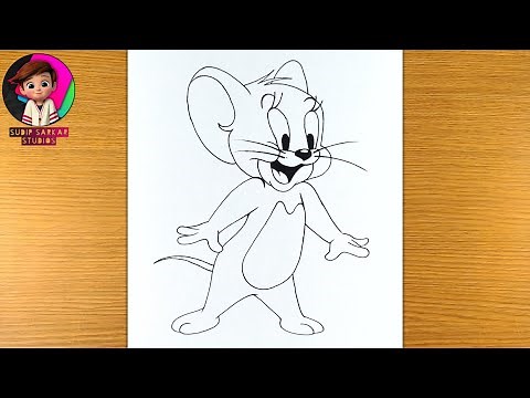 how to draw jerry the mouse || how to draw jerry step by step easy || how to draw jerry easy